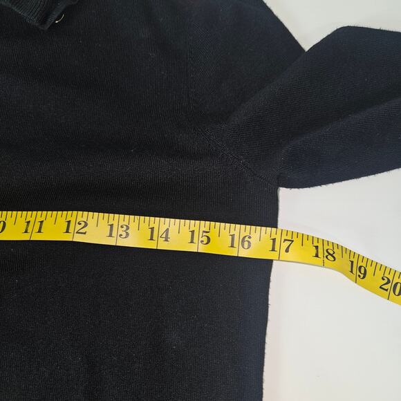 Calvin Klein Turtle Neck Sweater with Gold Buttons Womens Sz Small Black - Picture 7 of 8